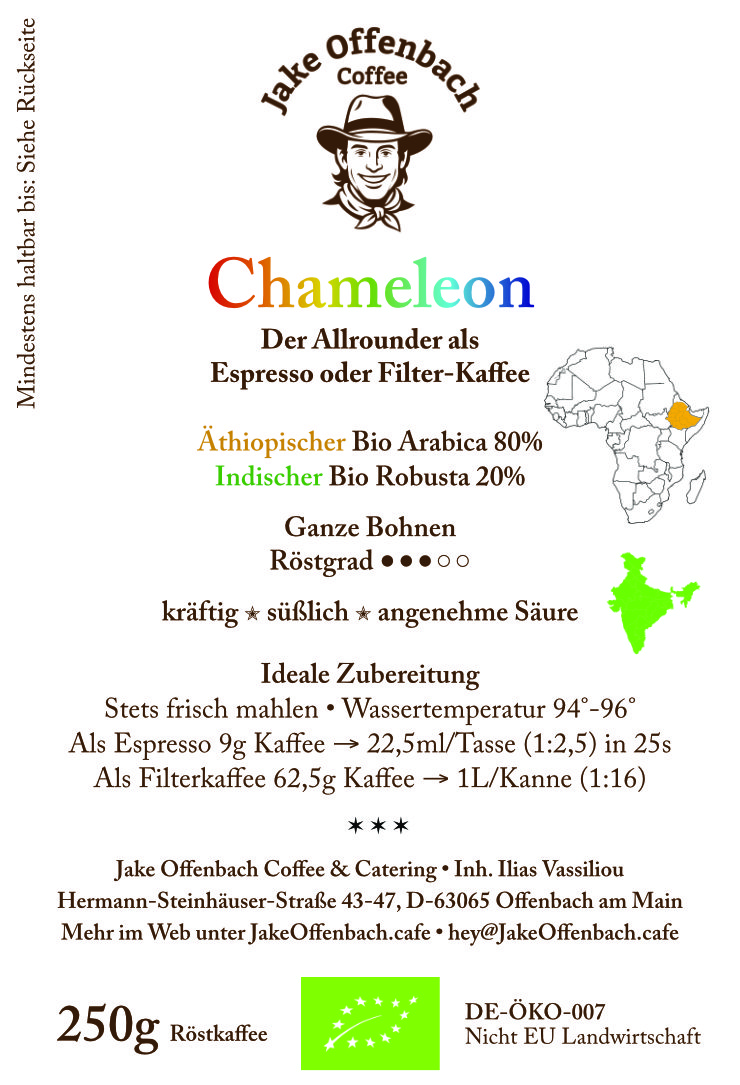 Jake Offenbach Espresso-Bohnen für Filterkaffe & Vollautomat, Sorte »Chameleon«