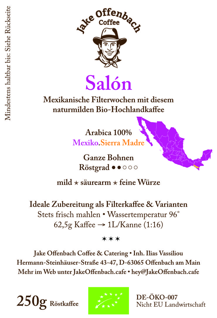 Jake Offenbach Filterkaffe Bohnen, Sorte »Salon«